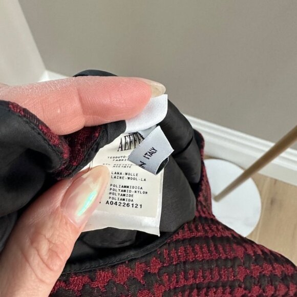 Moschino Cheap And Chic Burgundy Houndstooth Jacquard Sheath Dress – Size 6 - Picture 2 of 9